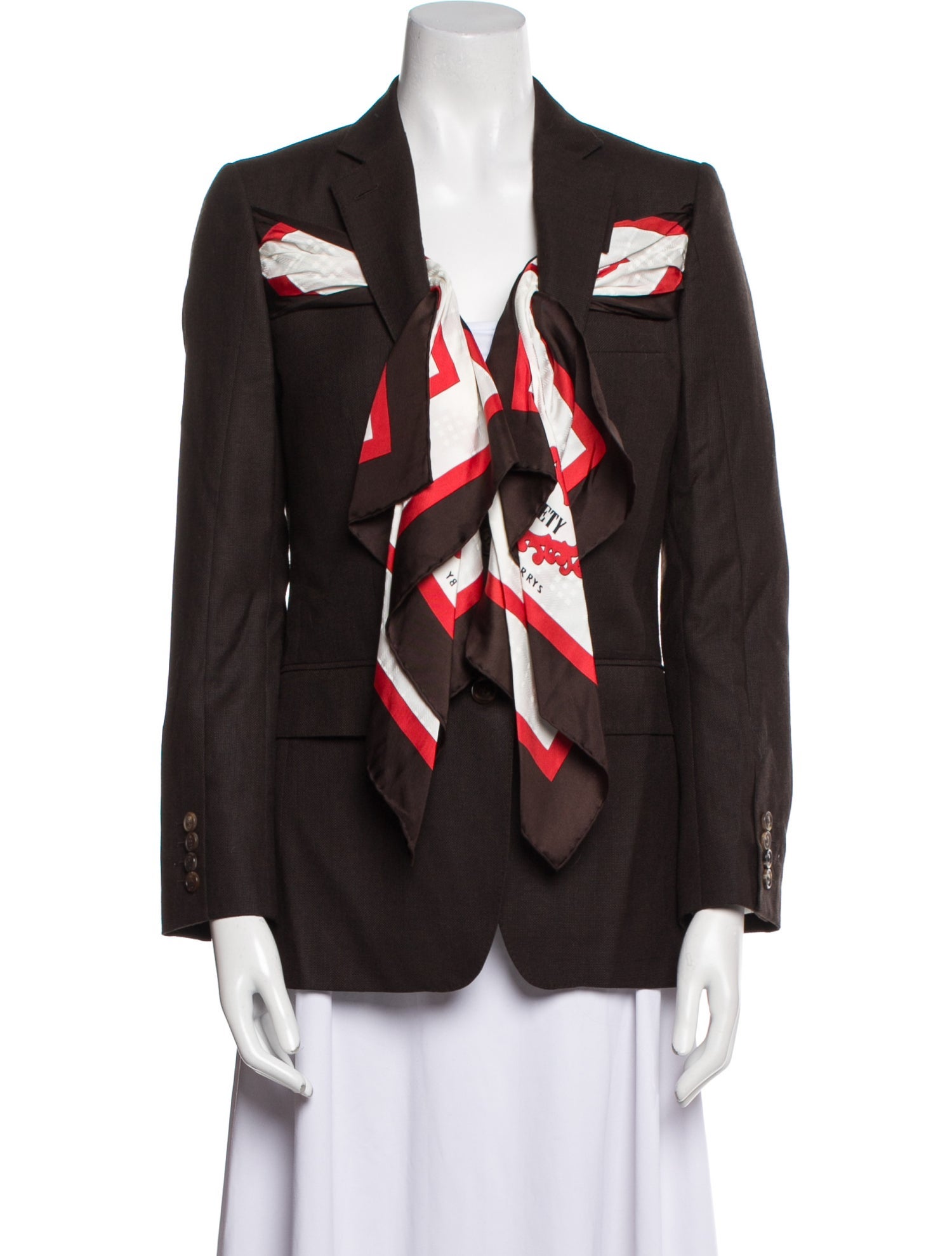 Burberry Wool Graphic Print Blazer